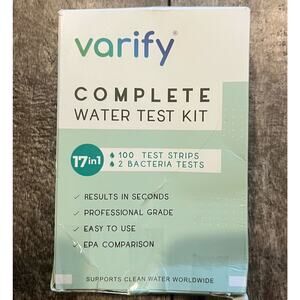 Varify.Complete Water Test Kit.17 in 1.100 Test Strips+2Bacteria Tests.Exp.2026.